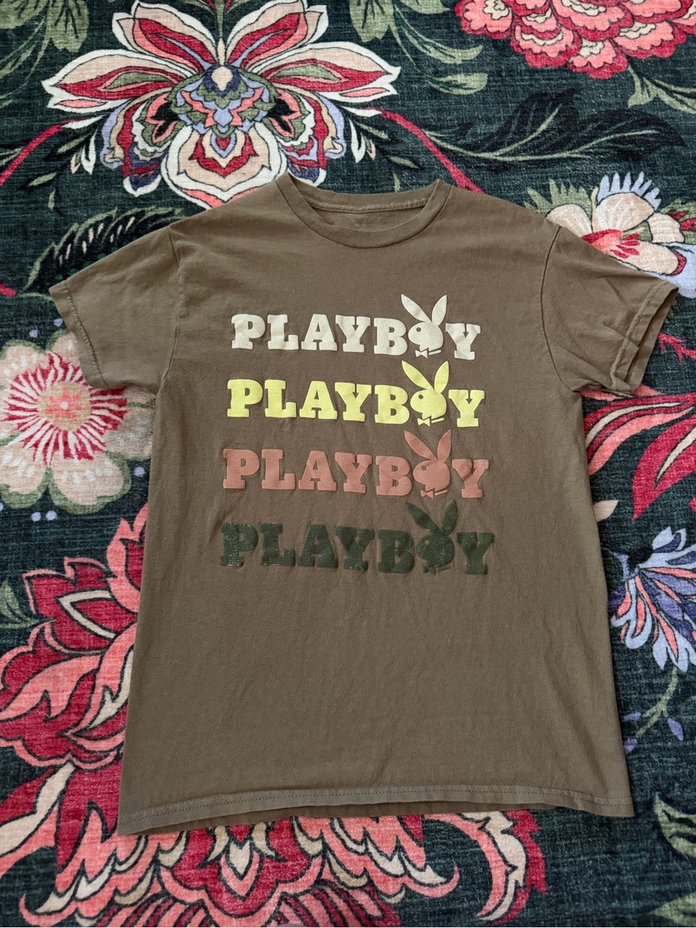 Playboy Retro Graphic Tee Brown Baby Tee